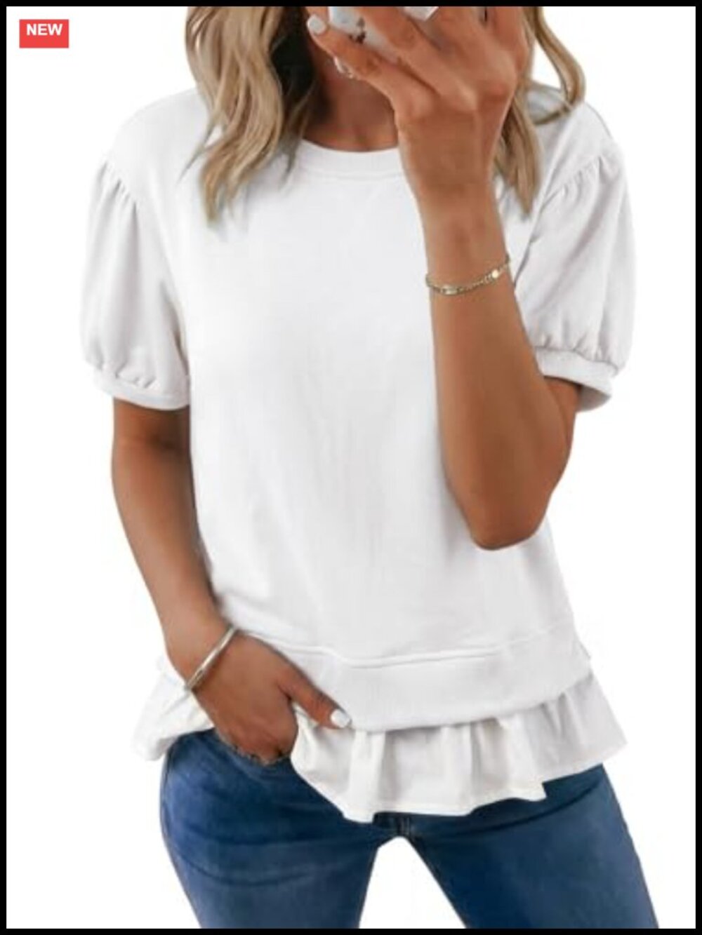 Womens Summer Short Sleeve Crewneck Blouse Top Casual Loose Fit Lightweight